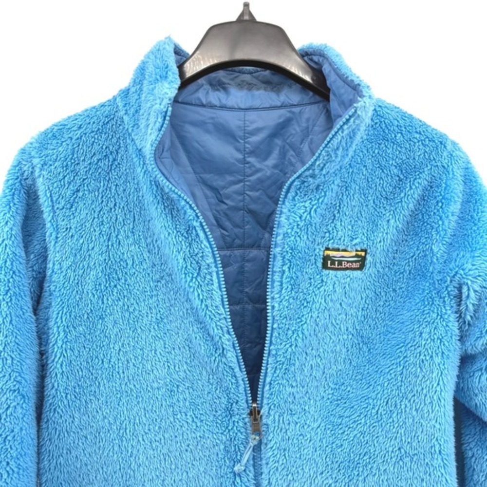 L.L. Bean Jacket Youth "L" 14-16 Pre-Owned Blue Reversible Quilted Fleece Jacket